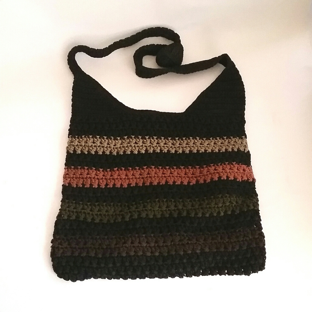 Striped Crochet Shoulder bag Purse boho